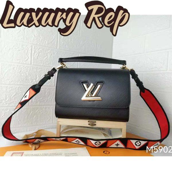 Replica Louis Vuitton LV Women Twist MM Handbg Black Epi Grained Cowhide Leather 3