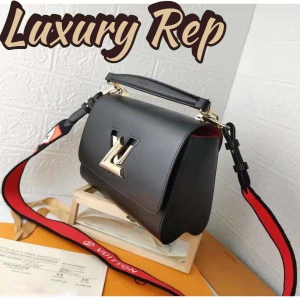 Replica Louis Vuitton LV Women Twist MM Handbg Black Epi Grained Cowhide Leather 4