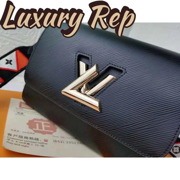 Replica Louis Vuitton LV Women Twist MM Handbg Black Epi Grained Cowhide Leather 8