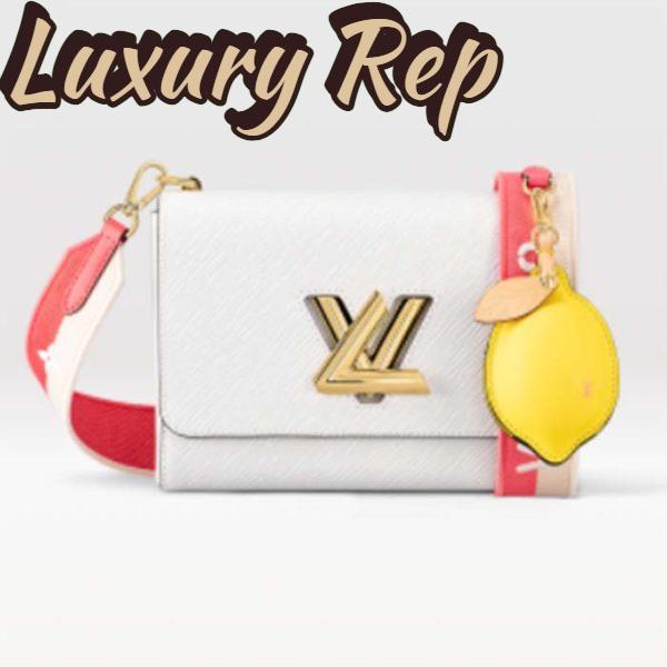 Replica Louis Vuitton LV Women Twist MM Lemon Handbag White Epi Grained Cowhide