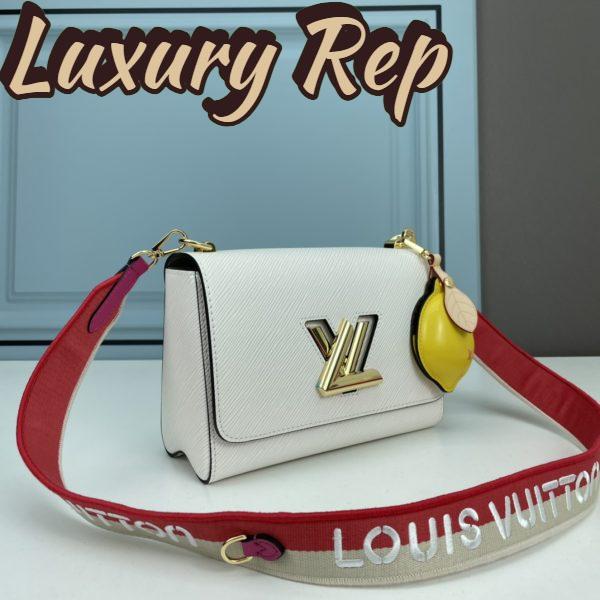 Replica Louis Vuitton LV Women Twist MM Lemon Handbag White Epi Grained Cowhide 4