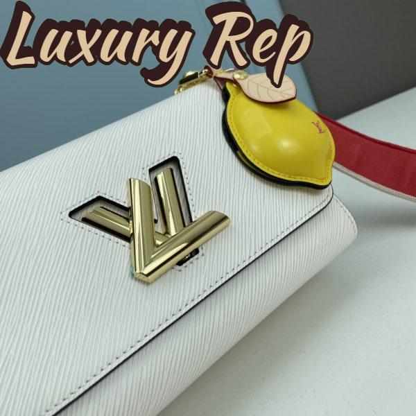 Replica Louis Vuitton LV Women Twist MM Lemon Handbag White Epi Grained Cowhide 6