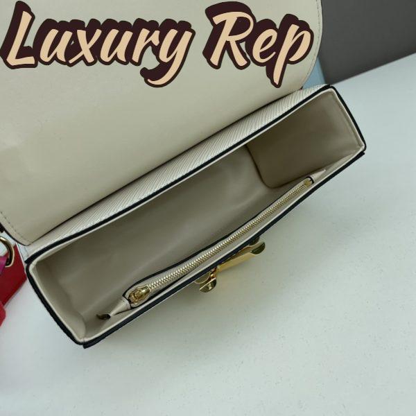 Replica Louis Vuitton LV Women Twist MM Lemon Handbag White Epi Grained Cowhide 8