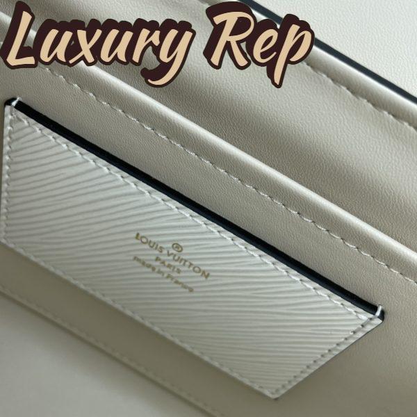 Replica Louis Vuitton LV Women Twist MM Lemon Handbag White Epi Grained Cowhide 9