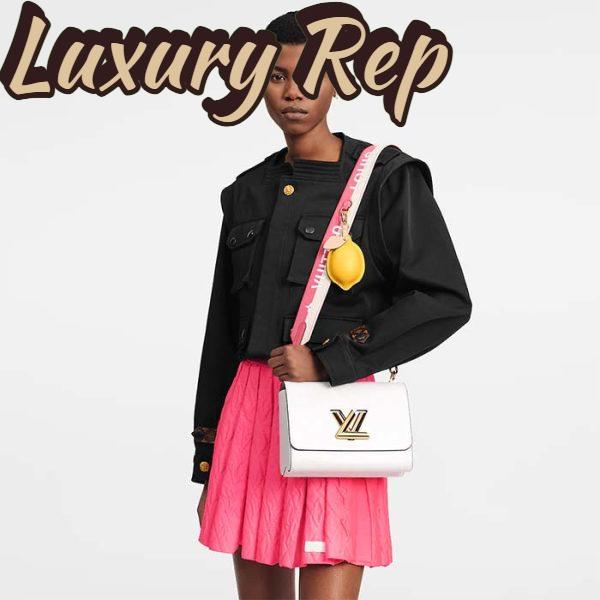 Replica Louis Vuitton LV Women Twist MM Lemon Handbag White Epi Grained Cowhide 11