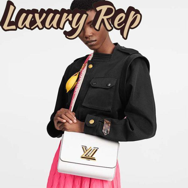 Replica Louis Vuitton LV Women Twist MM Lemon Handbag White Epi Grained Cowhide 12