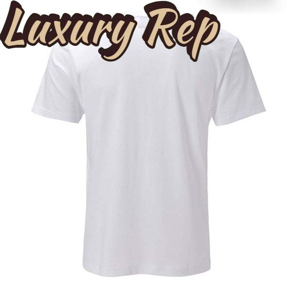 Replica Gucci Men Washed T-shirt with Gucci Logo-White 5