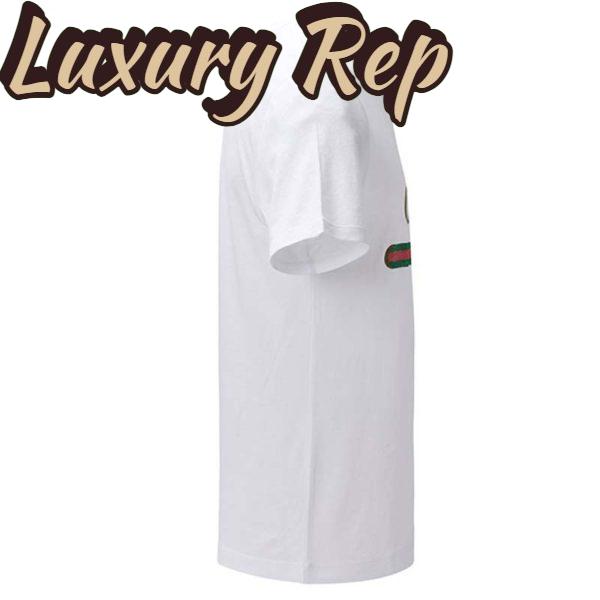 Replica Gucci Men Washed T-shirt with Gucci Logo-White 6