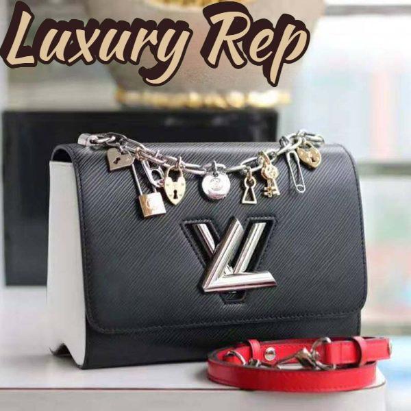 Replica Louis Vuitton LV Women Twist MM LV Love Lock Charms Handbag in Epi Cowhide Leather-Black 3