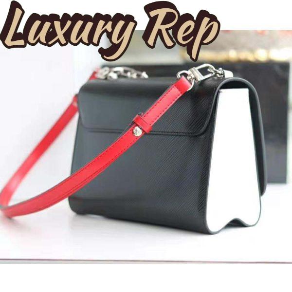 Replica Louis Vuitton LV Women Twist MM LV Love Lock Charms Handbag in Epi Cowhide Leather-Black 6