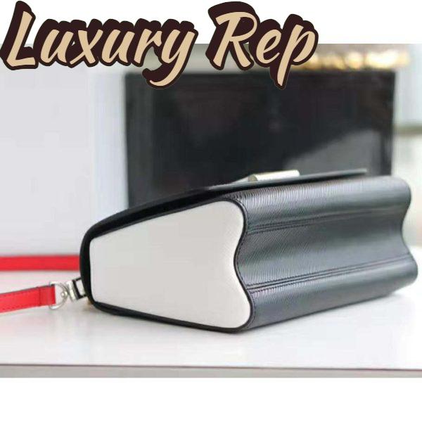 Replica Louis Vuitton LV Women Twist MM LV Love Lock Charms Handbag in Epi Cowhide Leather-Black 7
