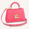 Replica Louis Vuitton LV Women Twist One Handle PM Handbag Black Taurillon Cowhide 13
