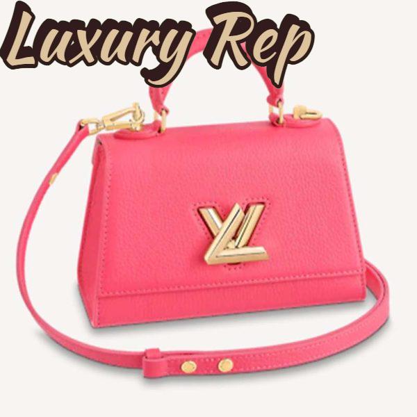 Replica Louis Vuitton LV Women Twist One Handle BB Handbag Dragon Fruit Pink Taurillon