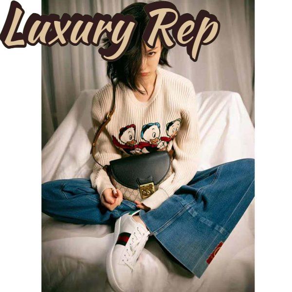 Replica Gucci Women Disney x Gucci Donald Duck Cotton Wool Sweater Crewneck-White 14