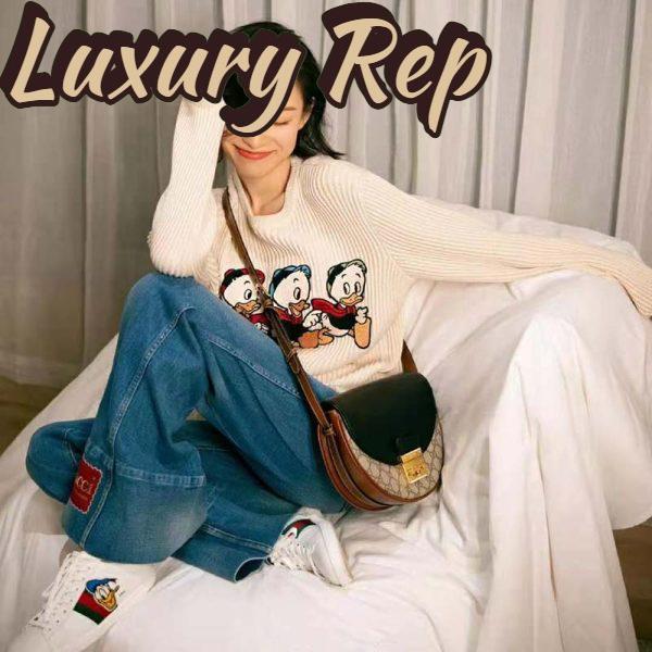 Replica Gucci Women Disney x Gucci Donald Duck Cotton Wool Sweater Crewneck-White 15