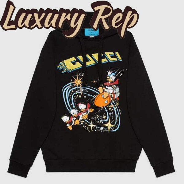 Replica Gucci Women Disney x Gucci Donald Duck Hooded Sweatshirt Fixed Hood Oversize Fit Cotton