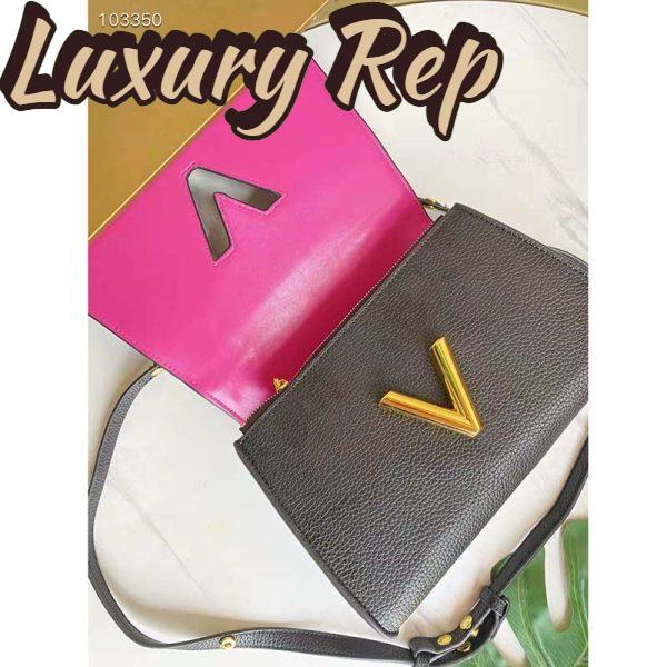 Replica Louis Vuitton LV Women Twist One Handle PM Handbag Black Taurillon Cowhide 7