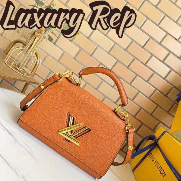 Replica Louis Vuitton LV Women Twist One Handle PM Handbag Brown Taurillon Cowhide 3