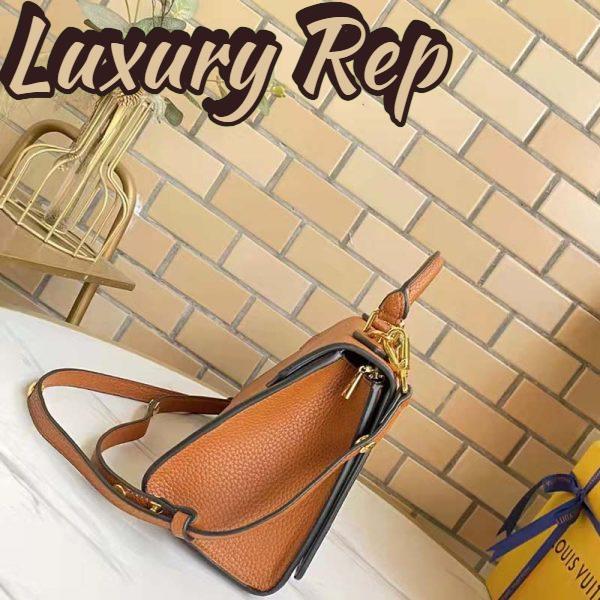 Replica Louis Vuitton LV Women Twist One Handle PM Handbag Brown Taurillon Cowhide 6