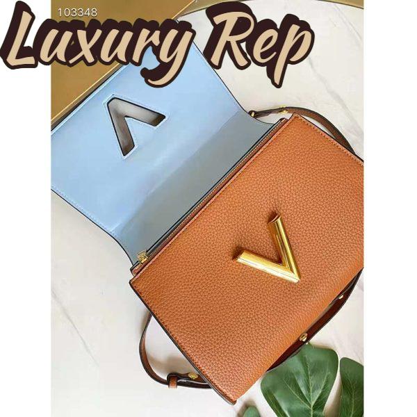 Replica Louis Vuitton LV Women Twist One Handle PM Handbag Brown Taurillon Cowhide 8