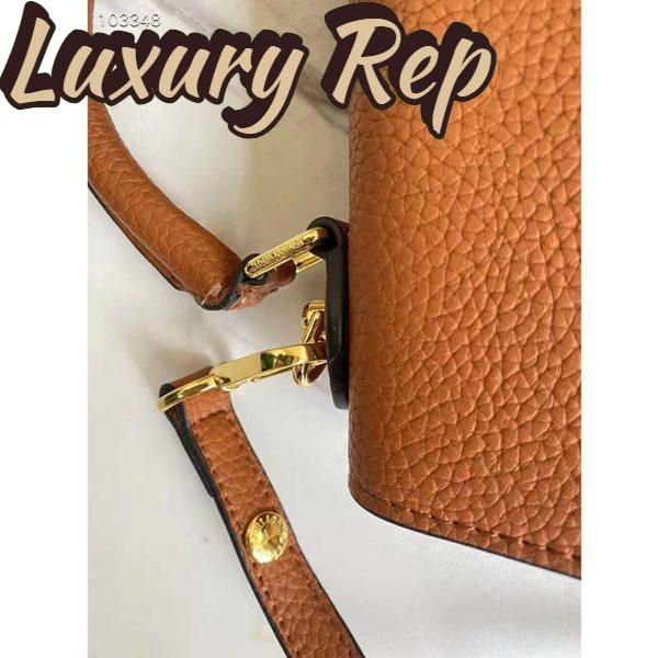 Replica Louis Vuitton LV Women Twist One Handle PM Handbag Brown Taurillon Cowhide 10