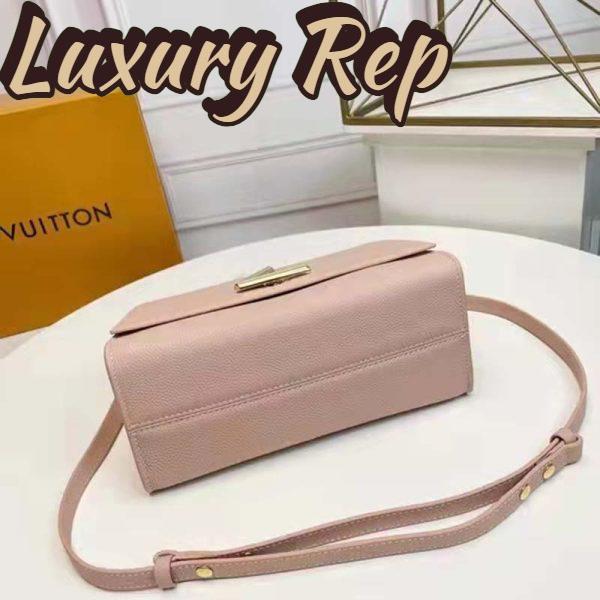 Replica Louis Vuitton LV Women Twist One Handle PM Handbag Pink Greige Taurillon Cowhide 5