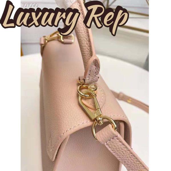 Replica Louis Vuitton LV Women Twist One Handle PM Handbag Pink Greige Taurillon Cowhide 6
