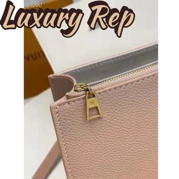 Replica Louis Vuitton LV Women Twist One Handle PM Handbag Pink Greige Taurillon Cowhide 10