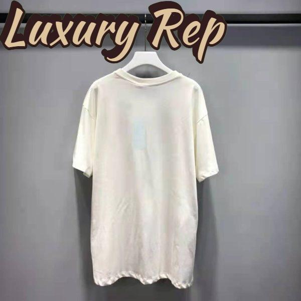 Replica Gucci Women Disney x Gucci Donald Duck T-Shirt Cotton Jersey Crewneck Oversize Fit-White 5