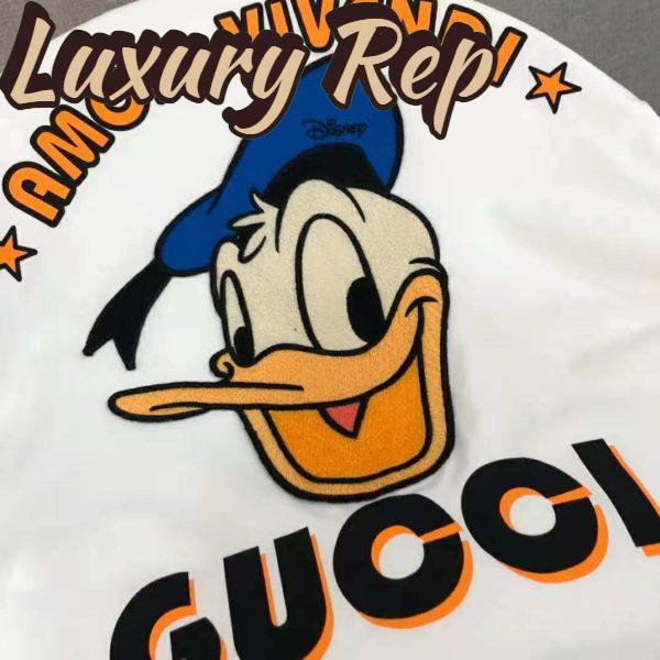 Replica Gucci Women Disney x Gucci Donald Duck T-Shirt Cotton Jersey Crewneck Oversize Fit-White 6