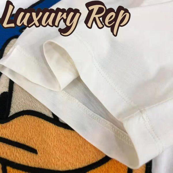 Replica Gucci Women Disney x Gucci Donald Duck T-Shirt Cotton Jersey Crewneck Oversize Fit-White 10