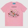Replica Gucci Women Doraemon x Gucci Cotton T-Shirt Pink Jersey Crewneck Oversize Fit 13