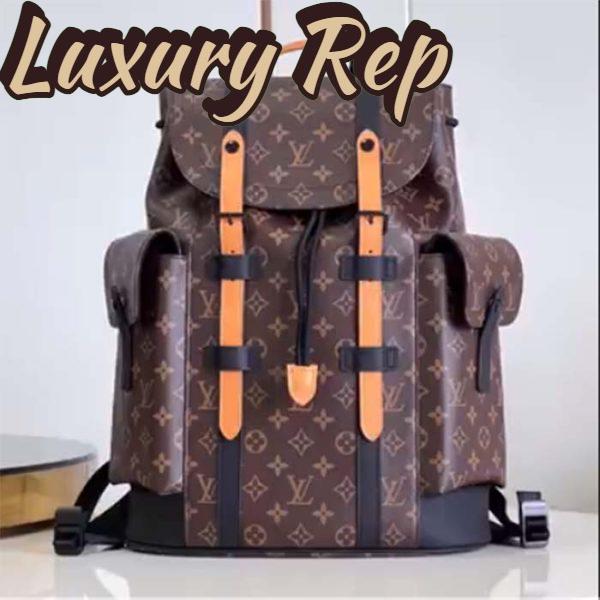 Replica Louis Vuitton LV Unisex Christopher PM Backpack Monogram Canvas Cowhide Leather