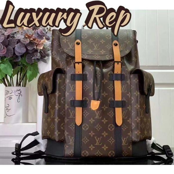 Replica Louis Vuitton LV Unisex Christopher PM Backpack Monogram Canvas Cowhide Leather 5