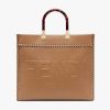 Replica Fendi Women Sunshine Shopper Bag Brown Leather Shopper “FENDI ROMA” 14
