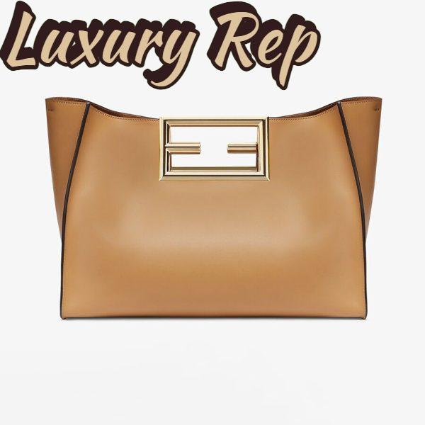 Replica Fendi Women Way Medium Made of Camellia-Colored Leather Bag-Brown 2