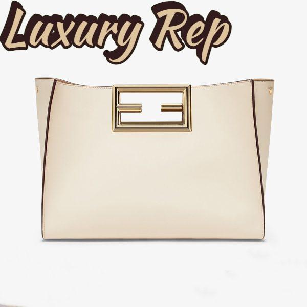 Replica Fendi Women Way Medium Made of Camellia-Colored Leather Bag-White 2