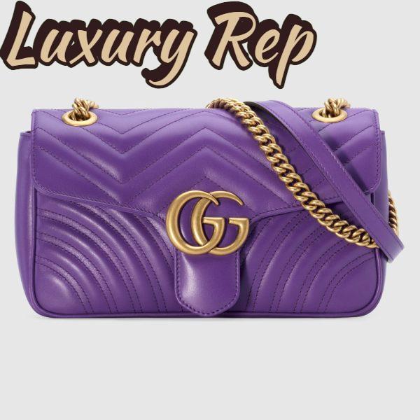Replica Gucci GG Marmont Small Chain Shoulder Bag in Matelassé Chevron Leather 3