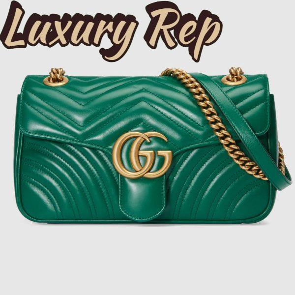 Replica Gucci GG Marmont Small Chain Shoulder Bag in Matelassé Chevron Leather 4