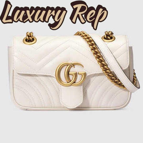 Replica Gucci GG Marmont Small Chain Shoulder Bag in Matelassé Chevron Leather 5