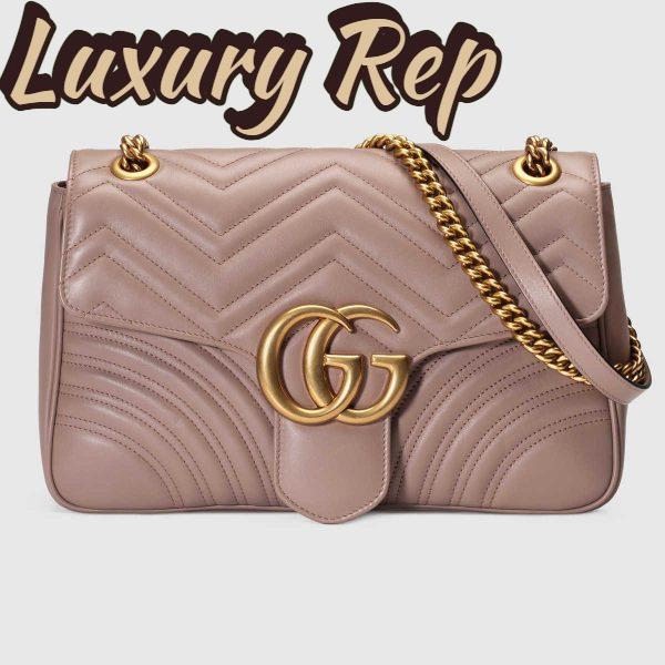 Replica Gucci GG Marmont Small Chain Shoulder Bag in Matelassé Chevron Leather 7