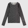 Replica Gucci Women GG Cotton T-Shirt Skunk Embroidery Fuchsia Jersey Crewneck Short Sleeves 12