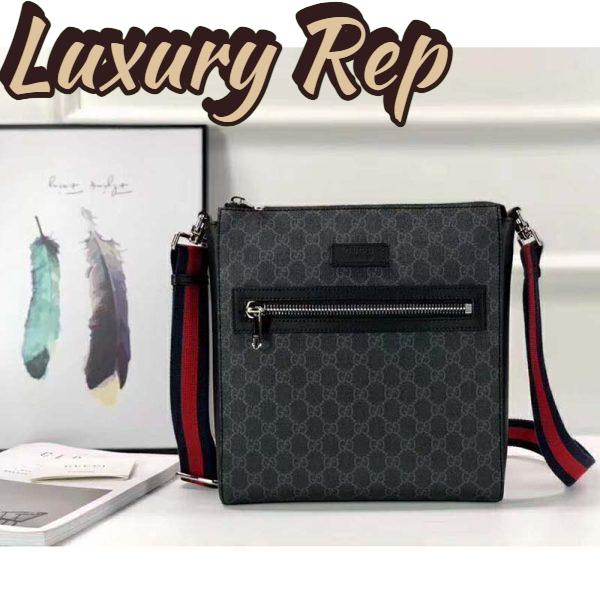 Replica Gucci GG Men GG Black Messenger Bag Supreme Canvas-Grey 3
