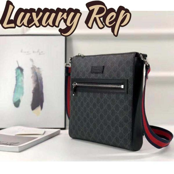 Replica Gucci GG Men GG Black Messenger Bag Supreme Canvas-Grey 4
