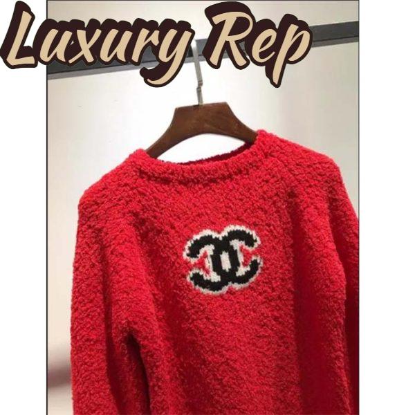 Replica Chanel Women Pullover Wool and Mixed Fibers & Cashmere Sweater-Red 8