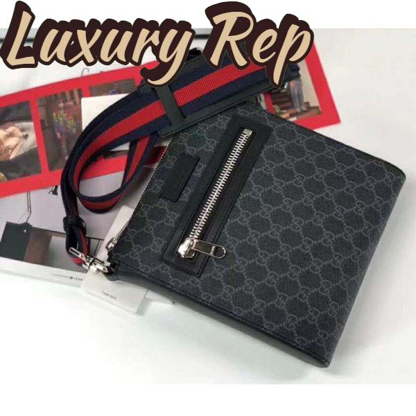 Replica Gucci GG Men GG Black Small Messenger Bag Supreme Canvas 6