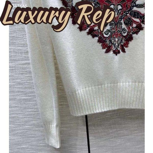 Replica Dior Men CD Sweater Ecru Technical Cashmere Wool Knit Dior Bandana Motif 7