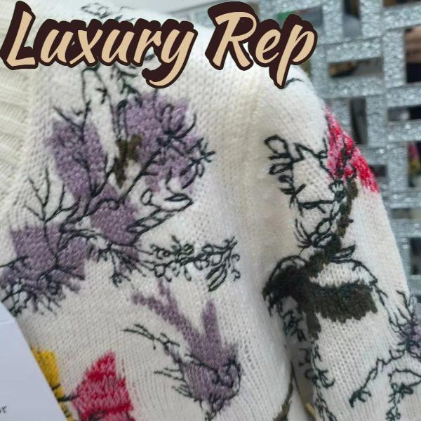 Replica Dior Women CD Sweater Ecru Cashmere Knit Multicolor Dior Jardin Botanique Motif 6