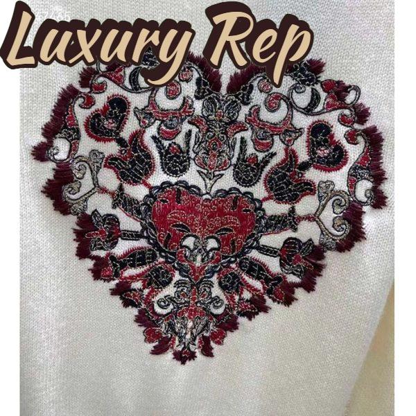 Replica Dior Women CD Sweater Ecru Technical Cashmere Wool Knit Dior Bandana Motif 5