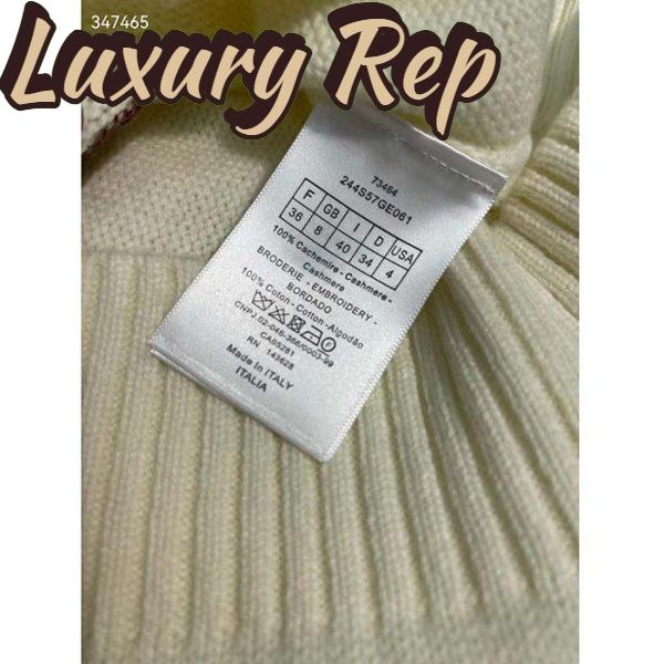 Replica Dior Women CD Sweater Ecru Technical Cashmere Wool Knit Dior Bandana Motif 11
